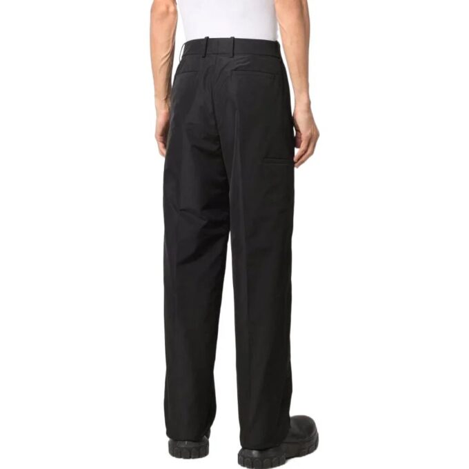 Off-White Herre SS22 Ensfarget Rett Casual Bukser/Lange Bukser Svart