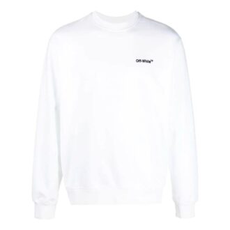 Off-White Herre SS22 Ensfarget Rundhalset Langermet Versjon Hvit