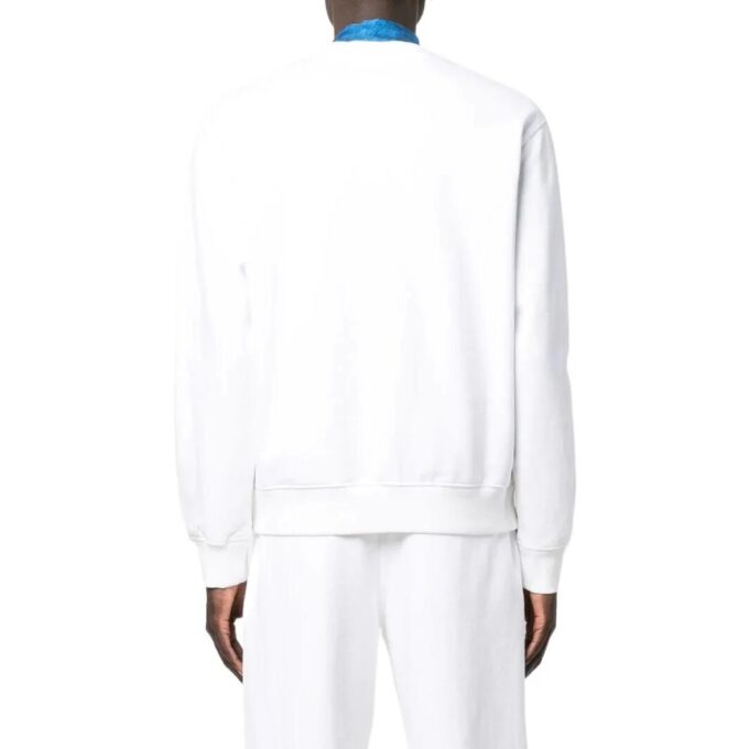 Off-White Herre SS22 Ensfarget Rundhalset Langermet Versjon Hvit