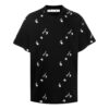 Off-White Herre SS22 Ensfarget Rundhalset Logo-trykk Kortærmet Svart T-skjorte