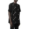 Off-White Herre SS22 Ensfarget Rundhalset Logo-trykk Kortærmet Svart T-skjorte