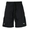 Off-White Herre SS22 Ensfarget Straight Shorts med snøring, svart