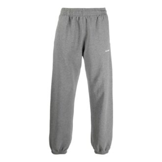 Off-White Herre SS22 Ensfarget Stripe Snøring Sportsbukser/Joggebukser Løs Passform Grå