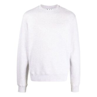 Off-White Herre SS22 Ensfarget Stripe-trykk Rund hals Langermet versjon Hvit
