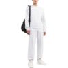 Off-White Herre SS22 Ensfarget Stripe-trykk Rund hals Langermet versjon Hvit