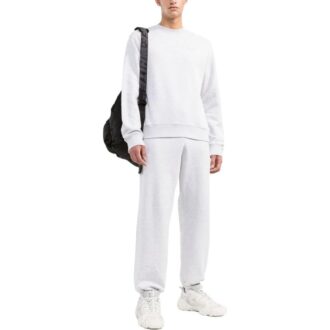Off-White Herre SS22 Ensfarget Stripe-trykk Rund hals Langermet versjon Hvit