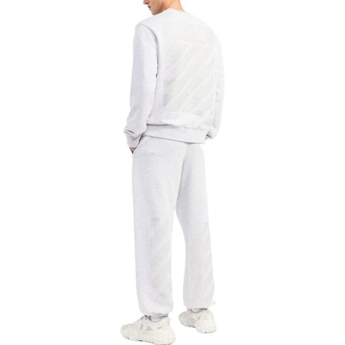 Off-White Herre SS22 Ensfarget Stripe-trykk Rund hals Langermet versjon Hvit