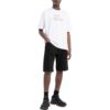 Off-White Herre SS22 Ensfarget T-skjorte med pilemønster og korte Shorts, hvit