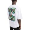 Off-White Herre SS22 Ensfarget T-skjorte med pilemønster og korte Shorts, hvit