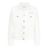 Off-White Herre SS22 Ensfarget trykk Langermet Denim-versjon Hvit jakke