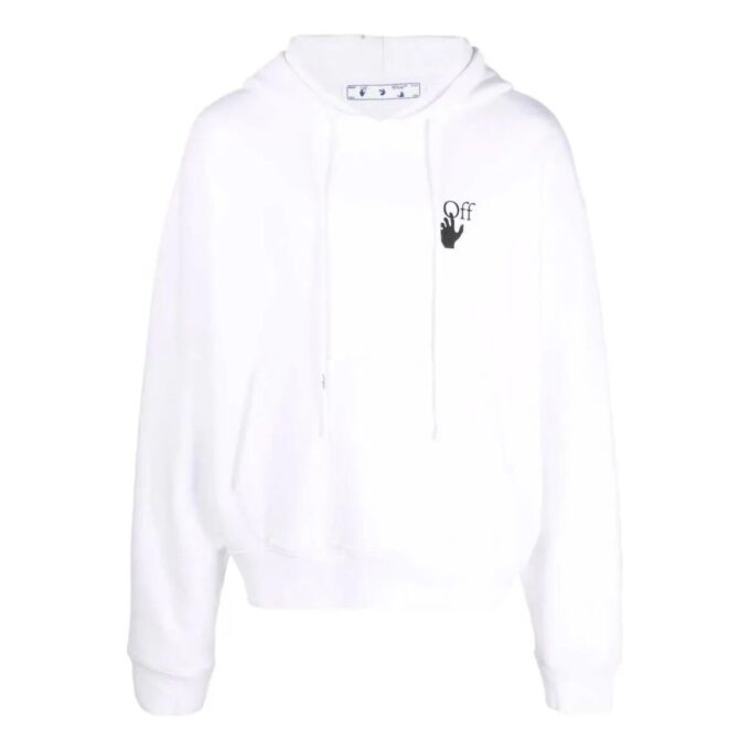 Off-White Herre SS22 Ensfarget trykk Langermet versjon Hvit