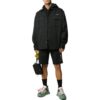 Off-White Herre SS22 Ensfarget trykk med hette og lange ermer, svart