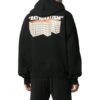 Off-White Herre SS22 Ensfarget trykk med hette og lange ermer, svart