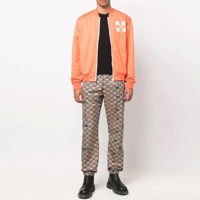 Off-White Herre SS22 Fulltrykk mønster Alfabet Sportsbukser/Joggebukser Beige