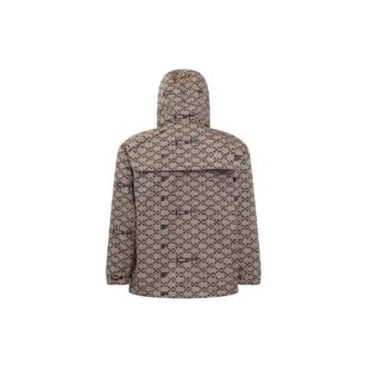 Off-White Herre SS22 Geometri Fulltrykk Glidelås Hettejakke Løs Passform Beige