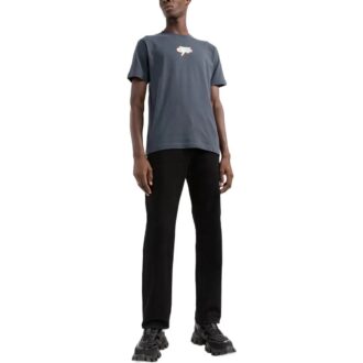 Off-White Herre SS22 Gradient Logo-trykk Rundhalset Kortærmet Vanlig versjon Grå T-skjorte
