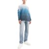 Off-White Herre SS22 Gradient Stripe Printing Pullover Rundhalset Langermet Ullgenser Versjon Blå