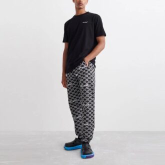 Off-White Herre SS22 Heltrykk Pilemønster Alfabet Sportsbukser/Joggebukser Svart