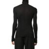 Off-White Herre SS22 Helvet Ribbet Slim Fit Ullgenser Svart