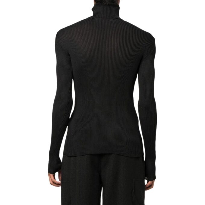Off-White Herre SS22 Helvet Ribbet Slim Fit Ullgenser Svart