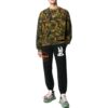 Off-White Herre SS22 kamuflasjeprint rundhalset genser, grønn
