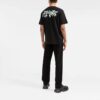 Off-White Herre SS22 Klassisk T-skjorte med pil- og bokstavtrykk på brystet, kort erme, svart