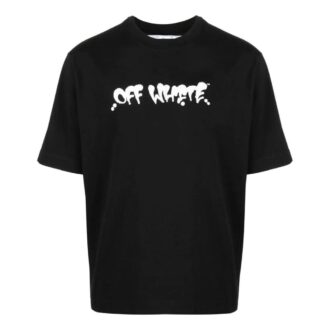Off-White Herre SS22 Logo Alfabet-trykk Kortærmet Svart T-skjorte