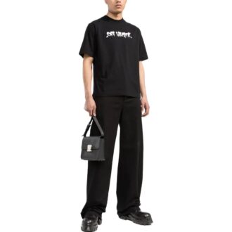 Off-White Herre SS22 Logo Alfabet-trykk Kortærmet Svart T-skjorte