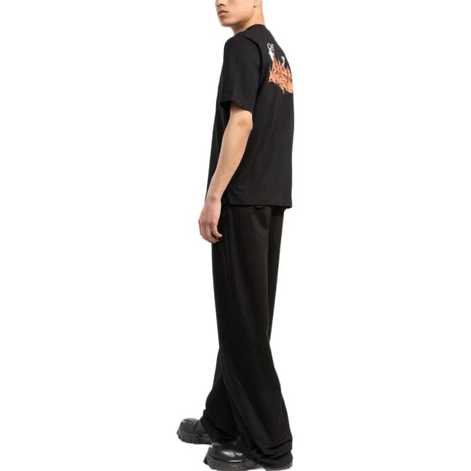 Off-White Herre SS22 Logo Alfabet-trykk Kortærmet Svart T-skjorte