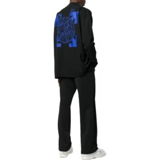 Off-White Herre SS22 Logo Arrow-trykk Halv turtleneck Langermet Svart T-skjorte