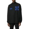 Off-White Herre SS22 Logo Arrow-trykk Halv turtleneck Langermet Svart T-skjorte