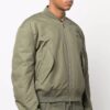 Off-White Herre SS22 Logo-brodert ribbet krage flygerjakke militærgrønn