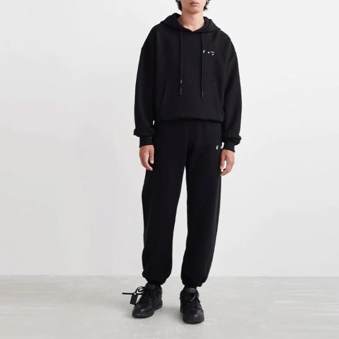 Off-White Herre SS22 Logo Bundle Feet Sportsbukser/Joggebukser Svart