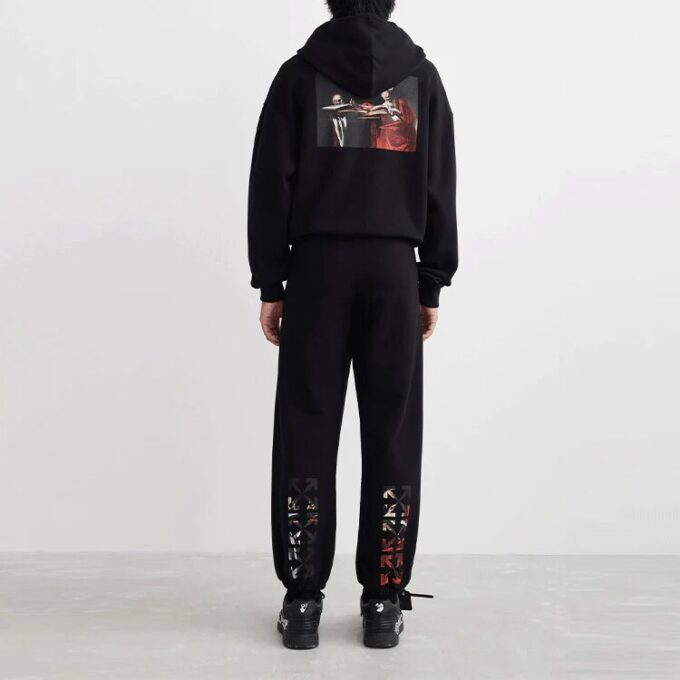 Off-White Herre SS22 Logo Bundle Feet Sportsbukser/Joggebukser Svart
