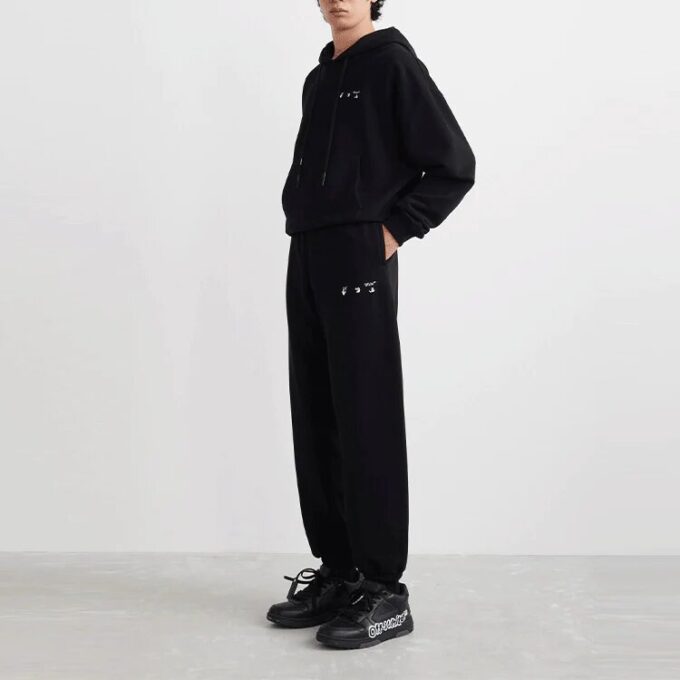 Off-White Herre SS22 Logo Bundle Feet Sportsbukser/Joggebukser Svart