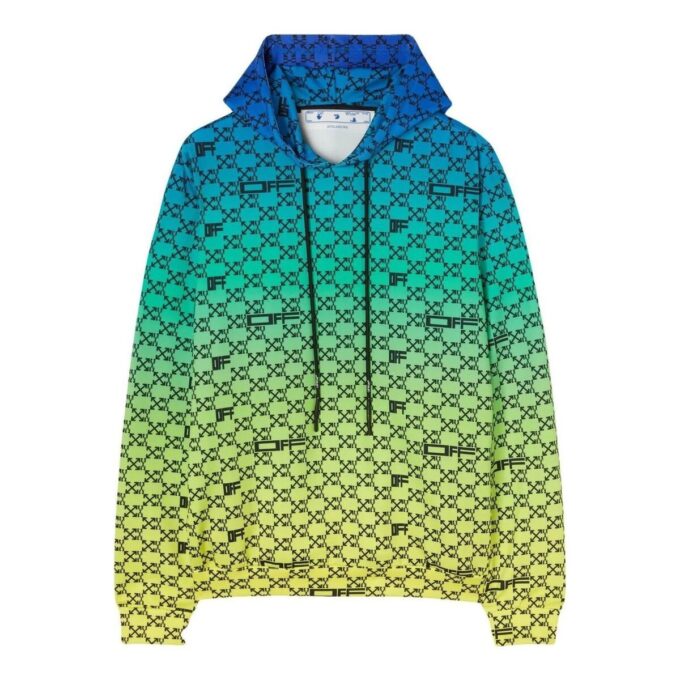 Off-White Herre SS22 Logo Full Print Gradient Loose Fit Pullover Gradient