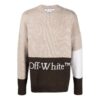 Off-White Herre SS22 Logo Intarsia Colorblock Ullgenser Beige