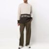 Off-White Herre SS22 Logo Intarsia Colorblock Ullgenser Beige