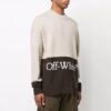 Off-White Herre SS22 Logo Intarsia Colorblock Ullgenser Beige