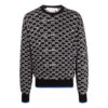 Off-White Herre SS22 Logo Intarsia Strikk Rundhals Langermet Ullgenser Svart