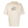 Off-White Herre SS22 Logo-mønster Rund hals Shorts Versjon Hvit T-skjorte