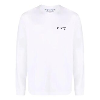Off-White Herre SS22 Logo Rundhals Langermet Versjon Hvit