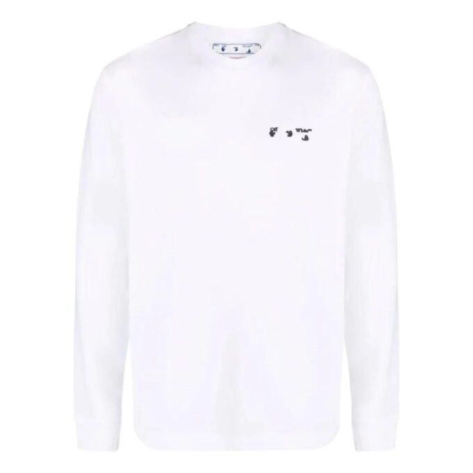 Off-White Herre SS22 Logo Rundhals Langermet Versjon Hvit