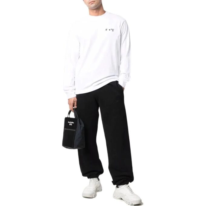 Off-White Herre SS22 Logo Rundhals Langermet Versjon Hvit