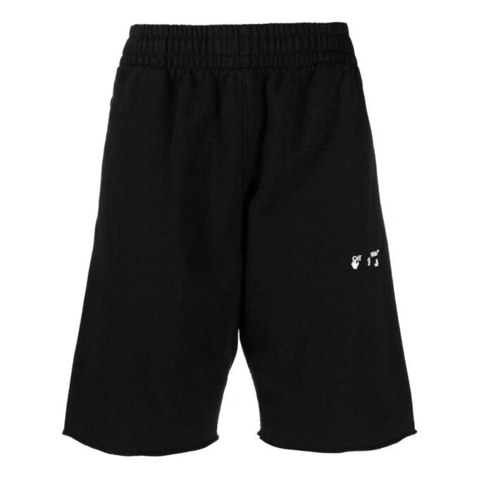 Off-White Herre SS22 Logo-trykk Casual Shorts Versjon Svart