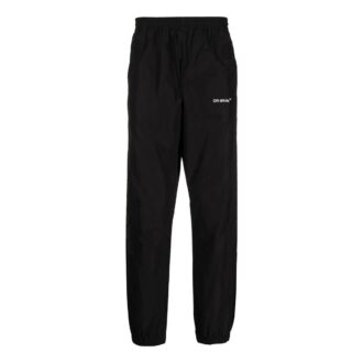 Off-White Herre SS22 Logo-trykk Diagonale striper Bundle Feet Sportsbukser/Joggebukser Svart
