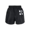 Off-White Herre SS22 Logo-trykk Elastisk linning Svart Rett Shorts