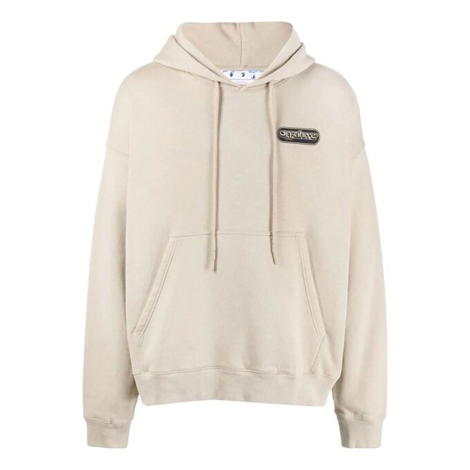 Off-White Herre SS22 Logo-trykk Løs passform Beige