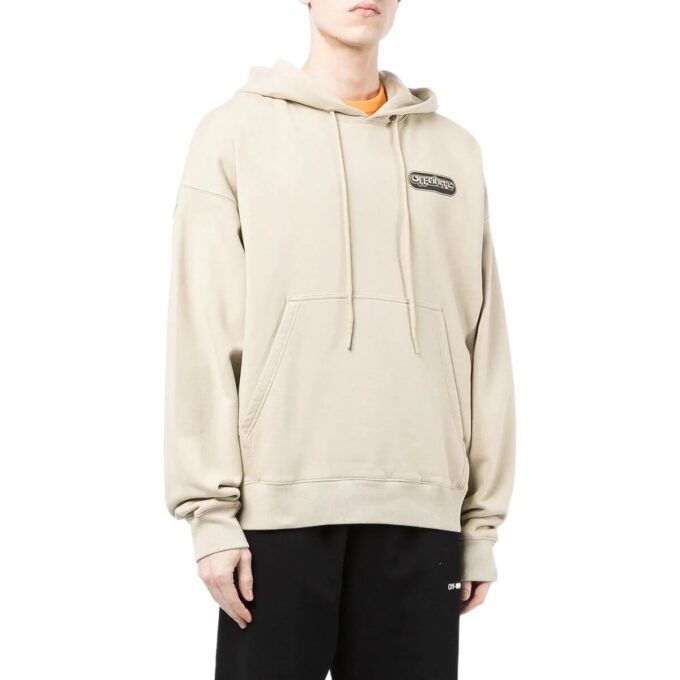 Off-White Herre SS22 Logo-trykk Løs passform Beige