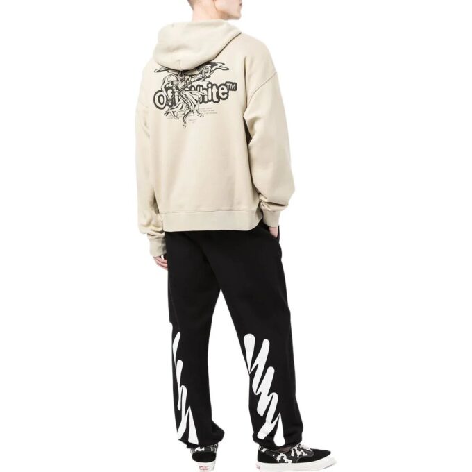 Off-White Herre SS22 Logo-trykk Løs passform Beige